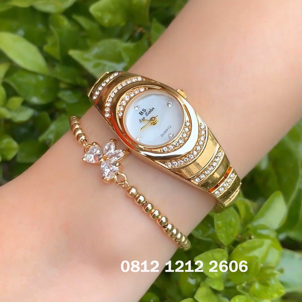 Jam tangan wanita BS GOLD kelip elegan