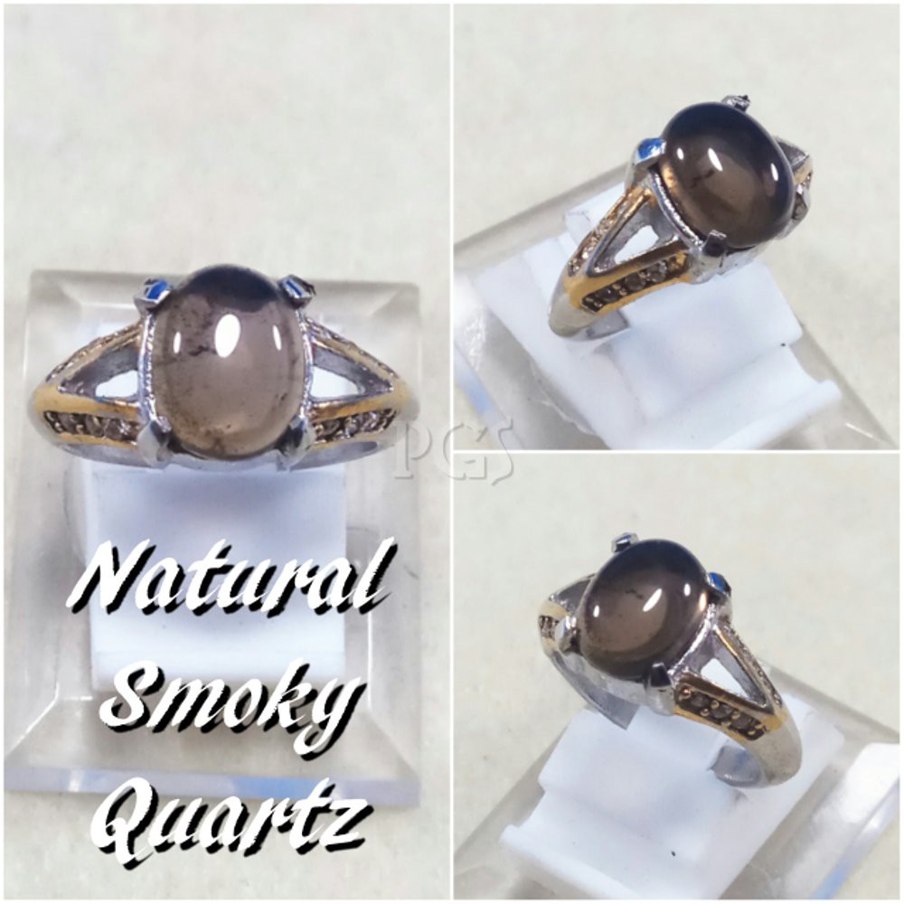 CINCIN BATU AKIK PERMATA NATURAL SMOKY QUARTZ TAMPIL EKSOTIK DAN MENAWAN