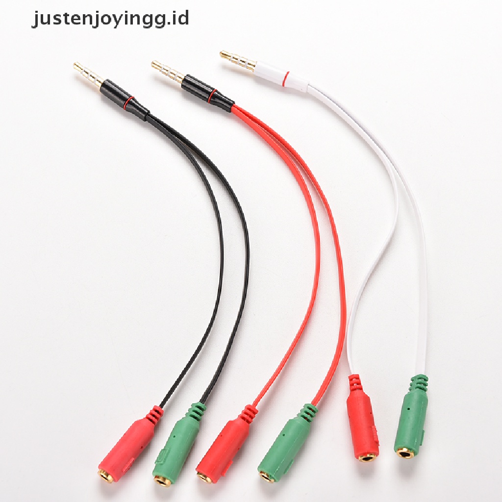 Justenjoyingg.id / 1x3.5mm Kabel Adapter Splitter Audio AUX Mic Headphone / Earphone male Ke 2 Female