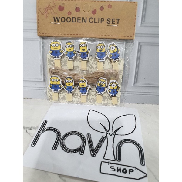 JEPITAN KAYU FOTO/WOODEN CLIP/PHOTO KLIP-Minion