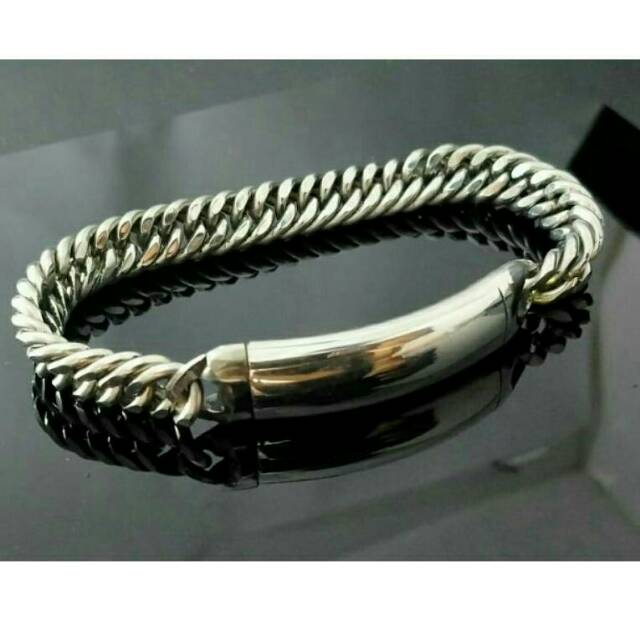 GELANG RANTAI BAJA PUTIH/GELANG PRIA