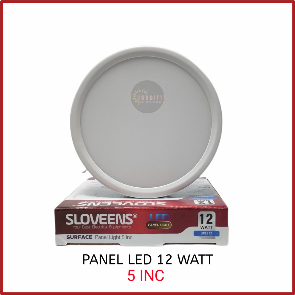 Sloveens Surface LED Panel Light Bulat / LED Downlight Bulat OB 12 Watt - Cahaya Putih &amp; Warm White