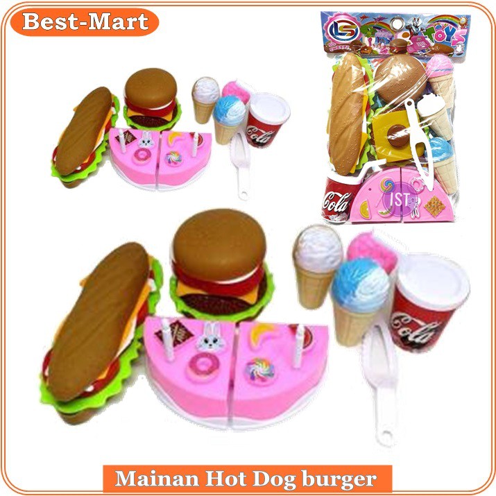 Mainan anak Hot dog Burger Ice cream Kue No. LF 33