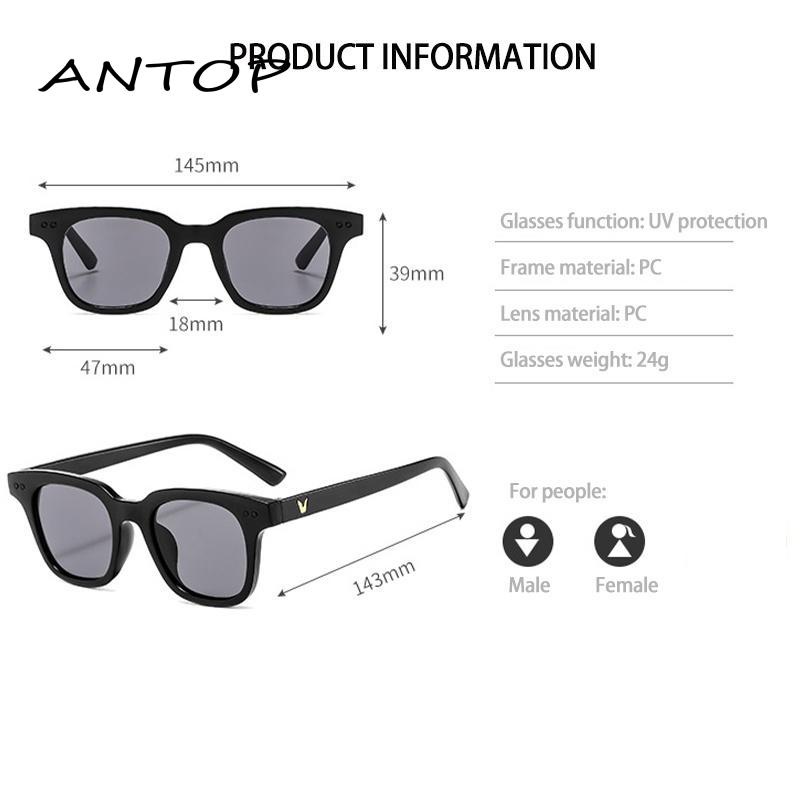 Kacamata Hitam Wanita Korean Fashion Gaya Candy Color Square Kacamata Anti UV400 Anti Radiasi Retro Sunglasses ANTOP