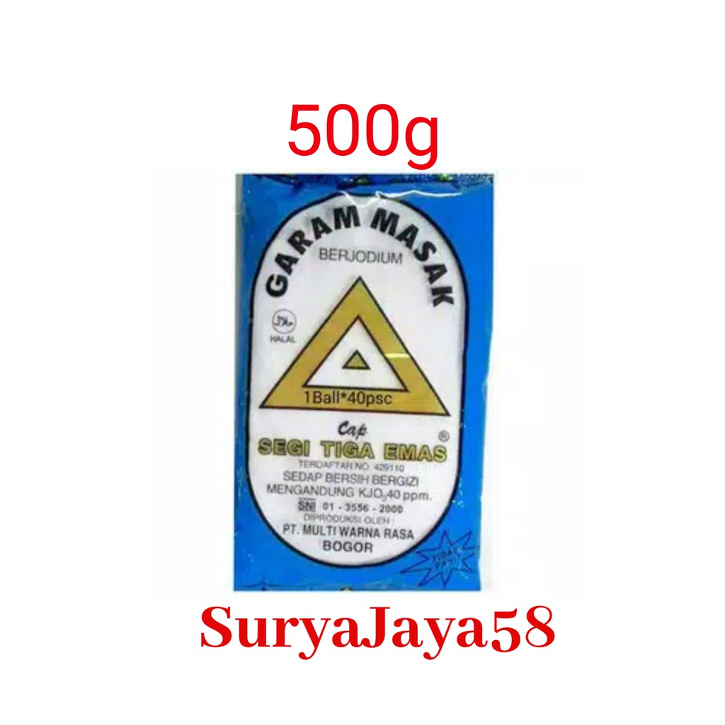

Garam Besar ukuran 500g | Garam dolphin 500g |Garam masak | Garam dapur | Garam segitiga| garam dolphin