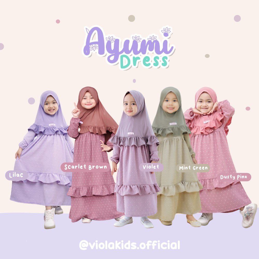 GAMIS SET JILBAB ANAK AYUMI LUCU BAHAN KATUN ORIGINAL VIOLA