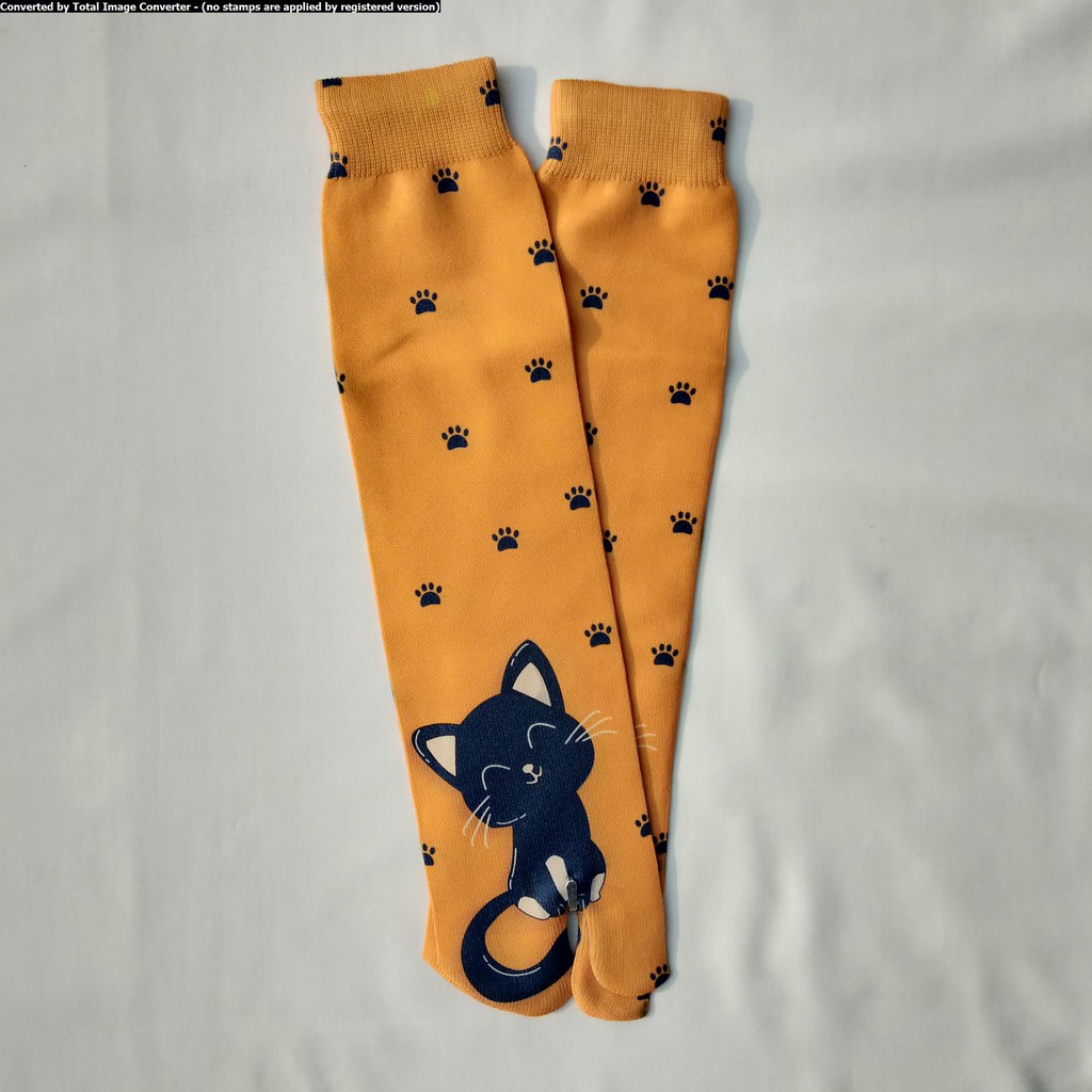 Premium Kaos Kaki Jempol Printing Muslimah  Kaos Kaki Motif Wanita Dewasa Panjang Sebetis-1