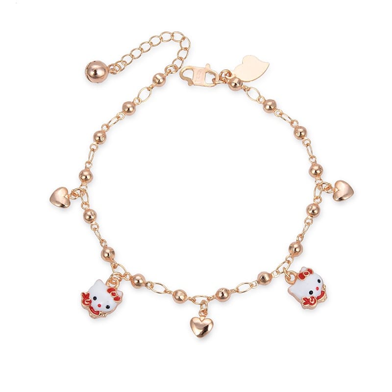 [COD]gelang tangan anak model hello kitty lucu terbaru Anti karat gelang mas anak perhiasan titanium gelang ukuran adjustable baby bangle