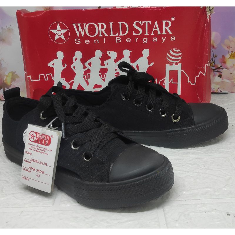 SEPATU NB WORLD STAR ALL BLACK 26-30 &amp; 31-35 harga murah meriah