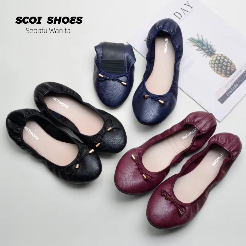 Sepatu Flatshoes Wanita Baru Nyaman Fashion Kasual Lembut Bahan Impor