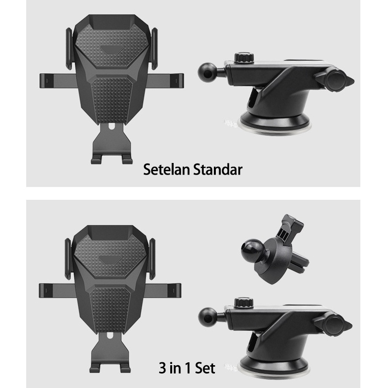 Holder Mobil Jepit 3in1 Dashboard kaca Ventilasi AC 360 derajat Car Holder Original