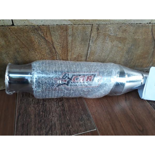 knalpot racing supra x 125 chrome merk csr suara ngebas