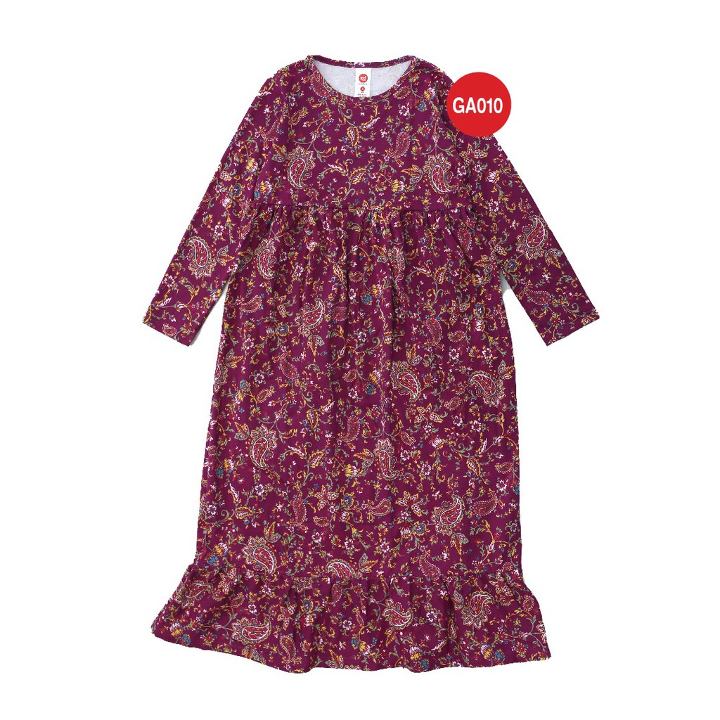 Gamis Anak Afrakids AFRA - GA010 Floral Maroon - Baju Muslim Anak Perempuan