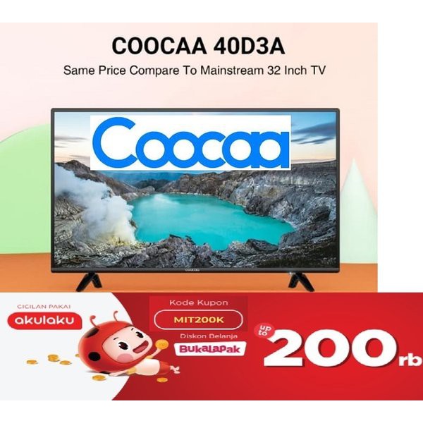 Solusi COOCAA 40D5A LED TV 40 inch - Full HD Panel - Slim - USB -HDMI - free BREKET Limited