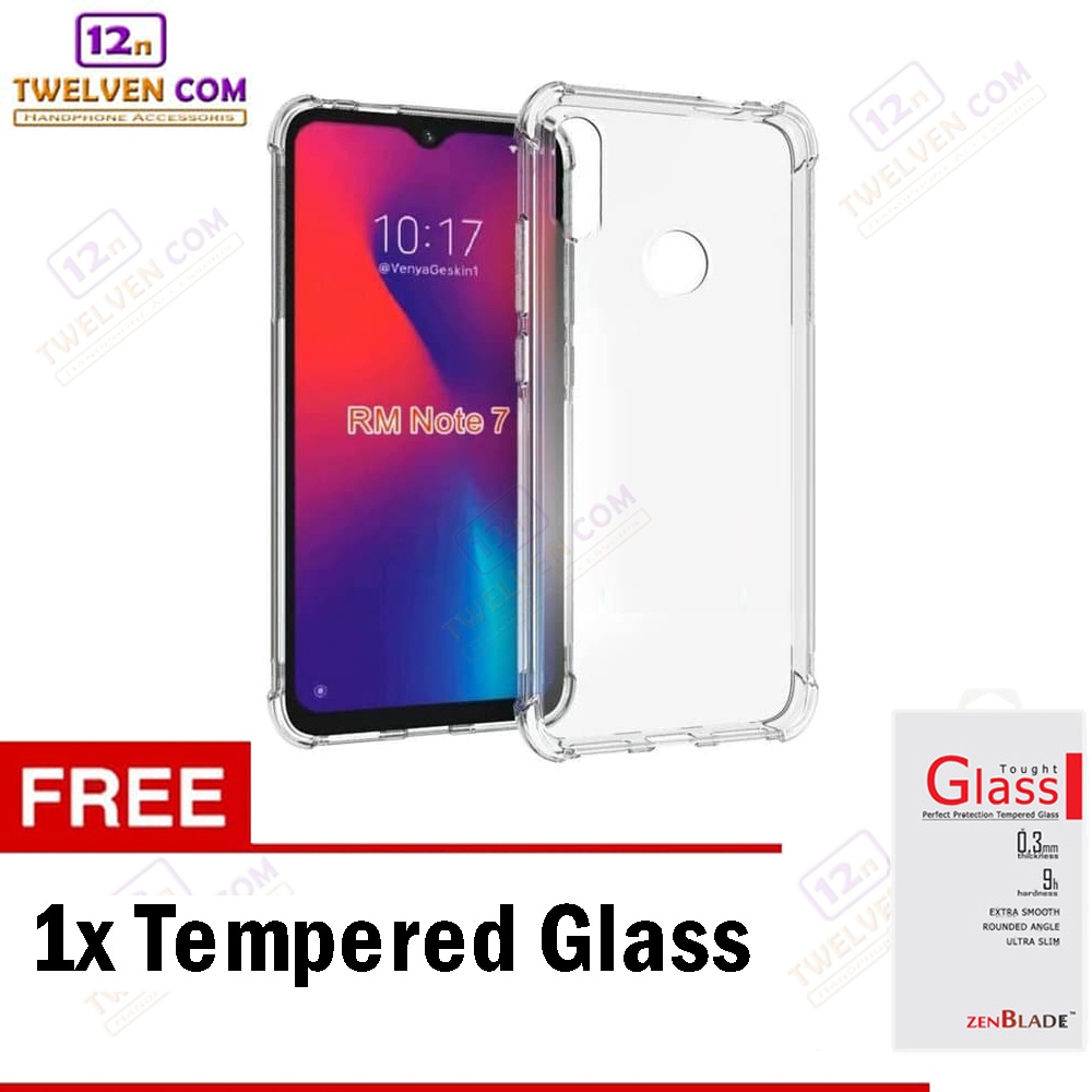 [FLASH SALE] Case Anti Crack Anti Shock Softcase Xiaomi Redmi Note 7 Pro - Free Tempered Glass