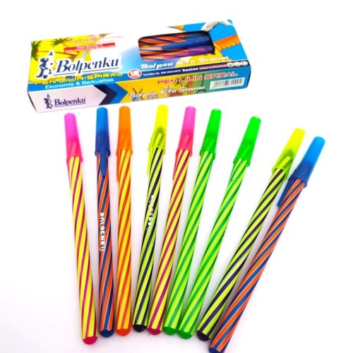

Pen / Pulpen / Ballpen Hitam Bolpenku Desain Lilin Spiral
