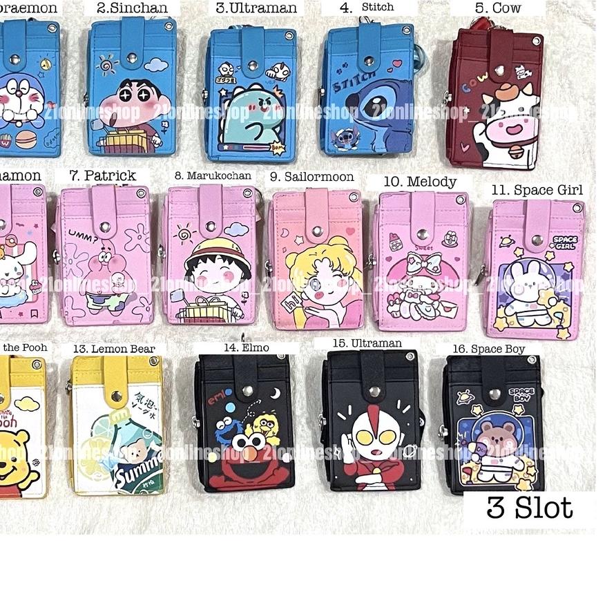 

지 Name Card Holder Name Tag 3 SLOT Gantungan ID Card dengan tempat koin Hot