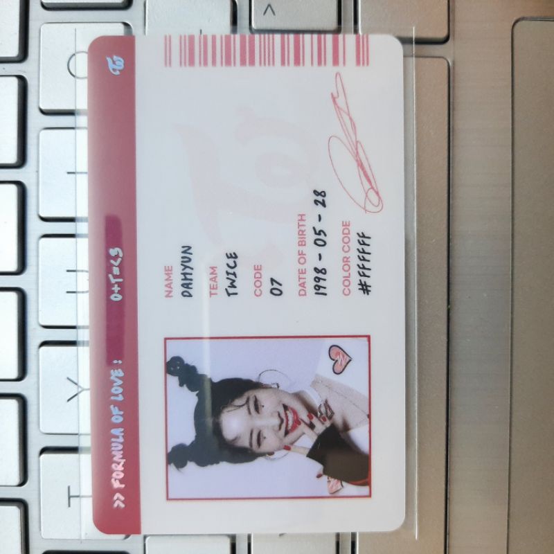 ID Card Twice Dahyun Formula of Love