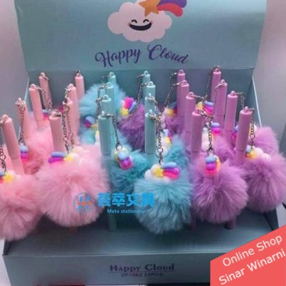 

Ballpoin pena bolpen unicorn lucu boneka bulu pulpen boneka Ballpoin unik kado ultah