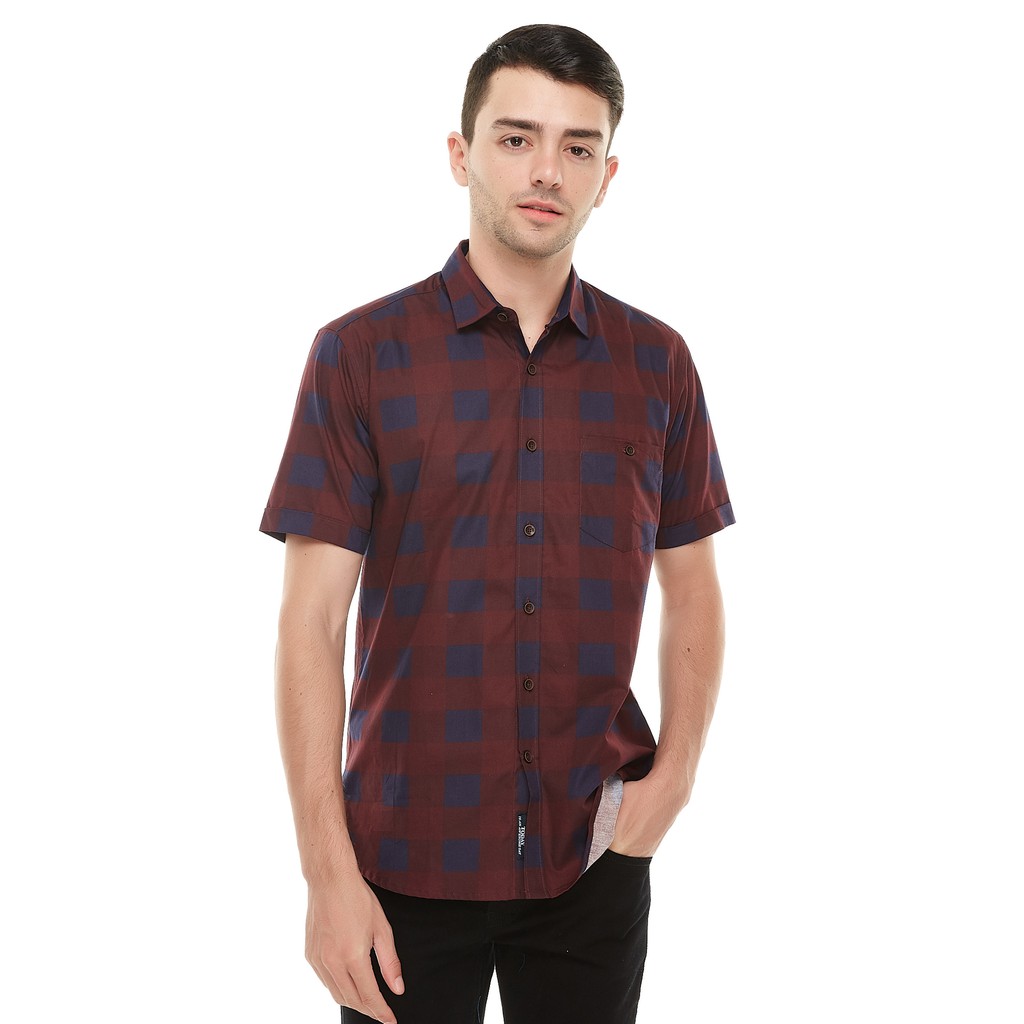 Salt n Pepper Kemeja Lengan Pendek 274 Maroon