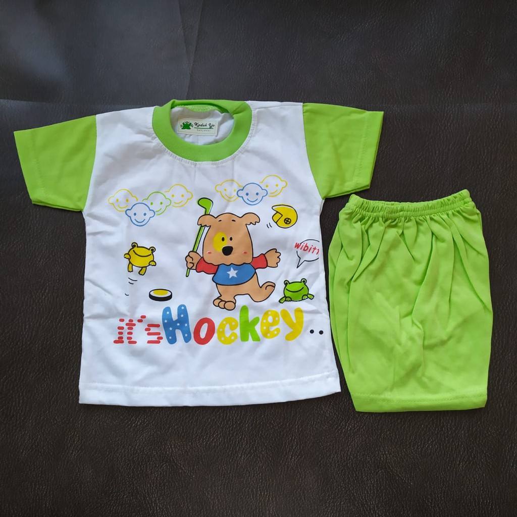 [kg4]Setelan Baju Bayi Tangan Pendek Oblong