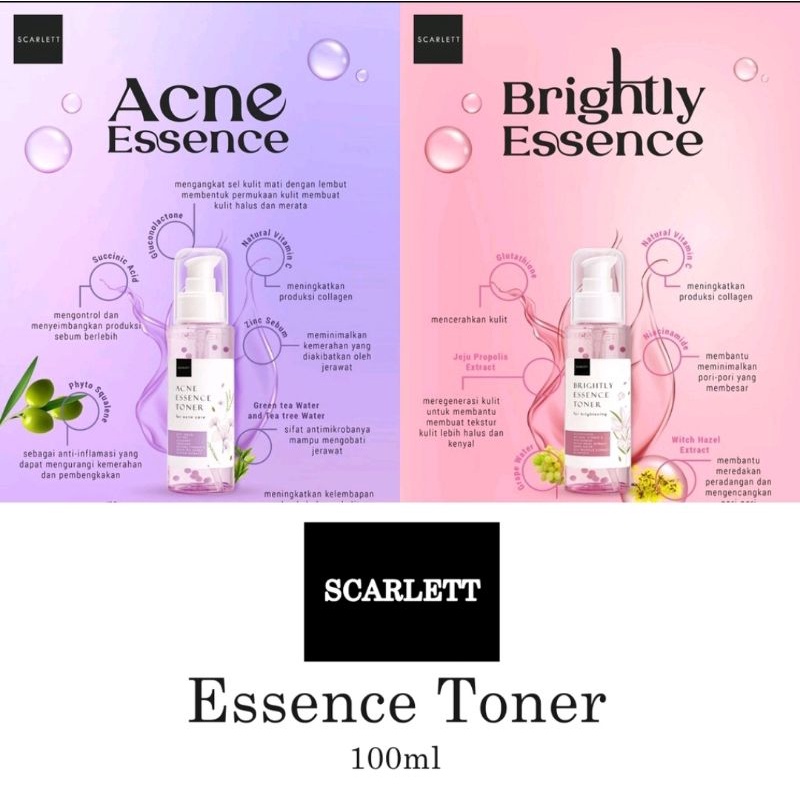 SCARLETT ACNE | BRIGHTLY EVER AFTER (SERUM / CREAM) / FACIAL WASH / GLOWTENING SERUM / ESSENCE TONER