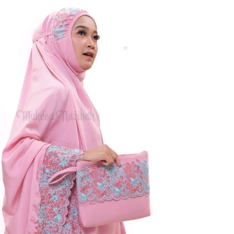 PRIMA MODE - Mukena Dewasa 2in1 Gracella Reborn Terbaru Jumbo Full Bordir Bunga Teratai Katun PREMIUM