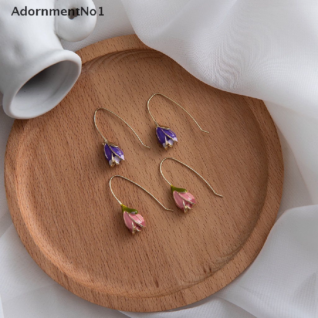 (AdornmentNo1) Anting Tusuk Gantung Desain Bunga Tulip Gaya Retro / Perancis Untuk Wanita