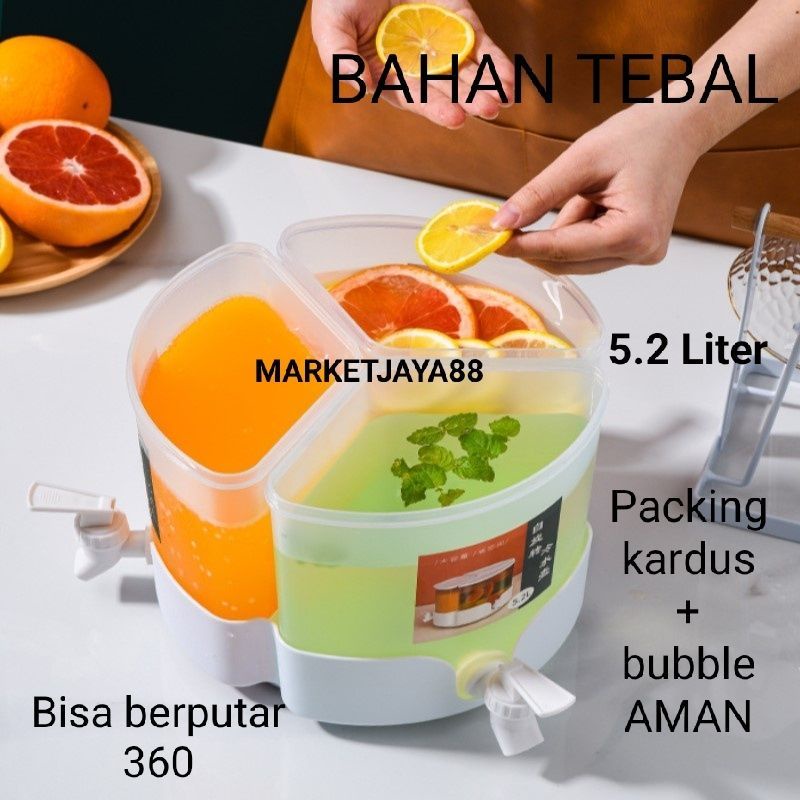 Dispenser 5.2 Liter Bisa berputar 360 Minuman kulkas / Teko air portable / jus dispenser super murah