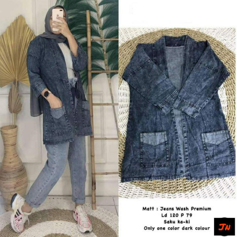 Latopia_ Cardigan Jeans Wanita/Outer Jeans Wanita/Cardigan Outer