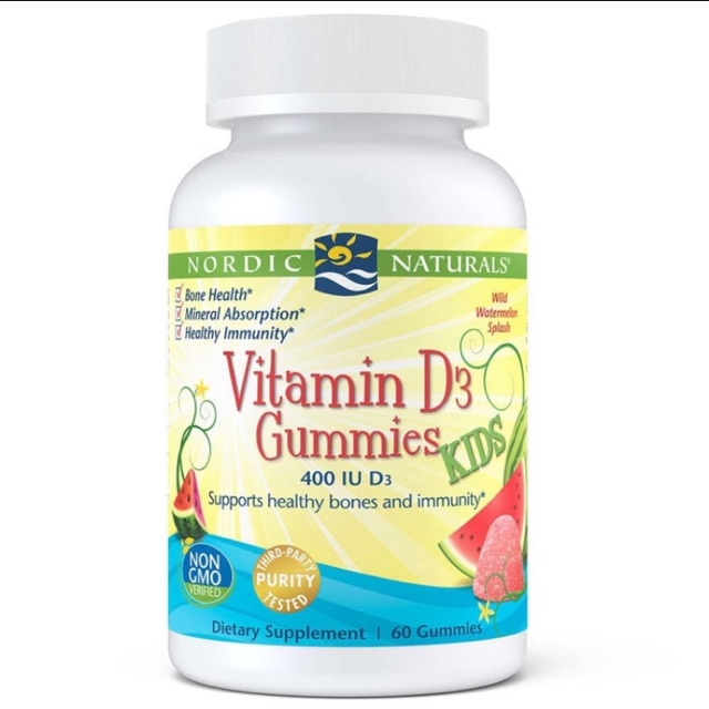 Nordic Naturals Vitamin D3 Gummies KIDS, 60 Gummies (Import Singapore)