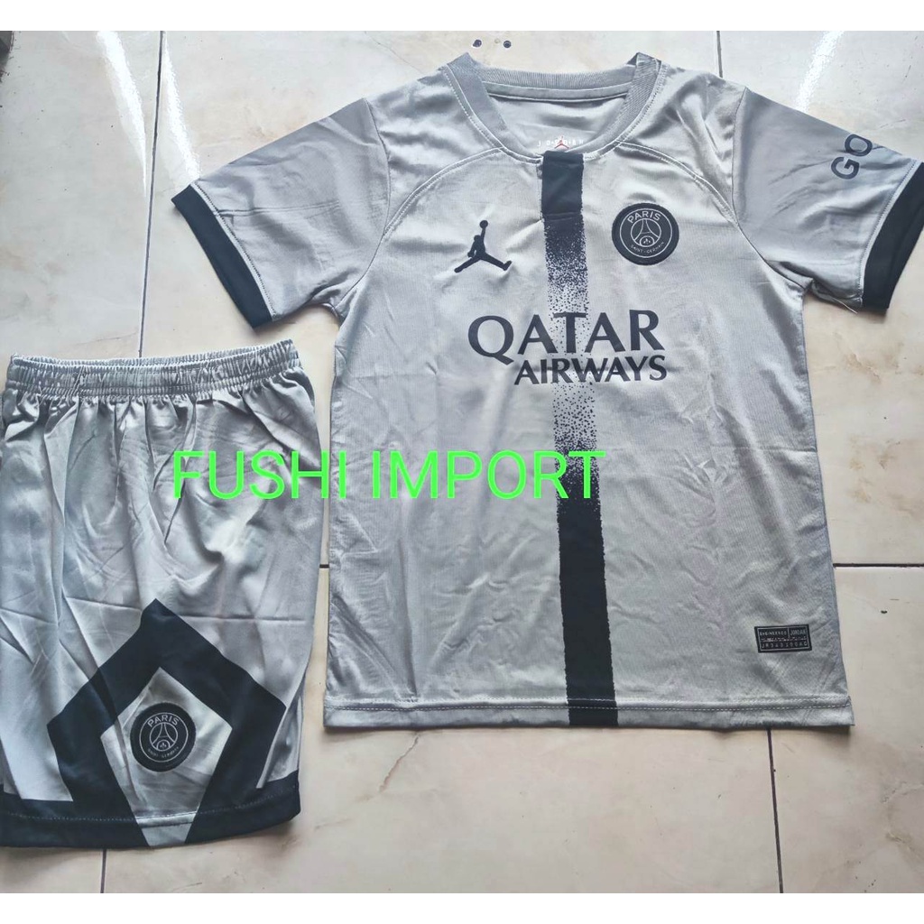 Jersey Baju Bola Anak PSG Away Kids 2022 2023 Fullset Satu Set Grade Ori