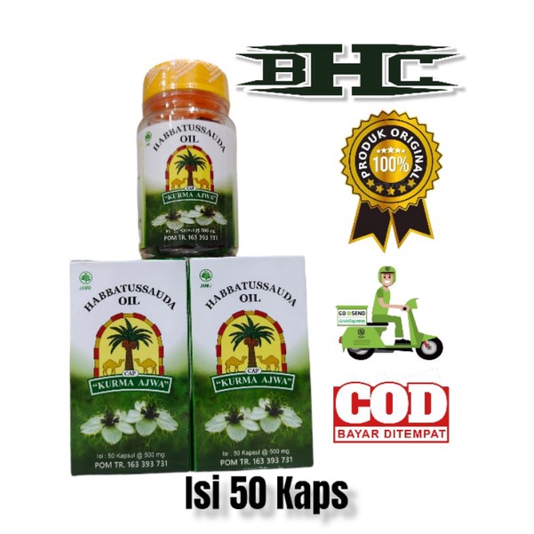 HABBATUSSAUDA OIL / minyak HABBATUSSAUDA 50 kapsul cap kurma ajwa/ BAGUS UNTUK IMUN JLO