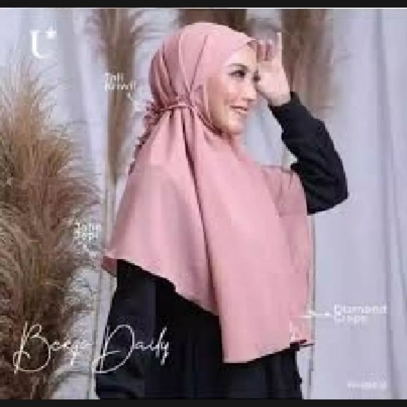 Hijab Bergo Tali Kriwil Instan Premium Diamond Strech