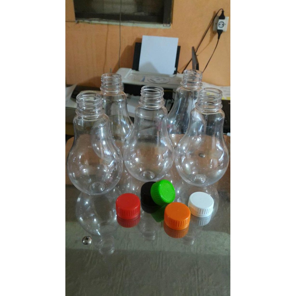BOTOL PLASTIK JAR UNIK BOHLAM TEH TARIK SUSU KOPI 300 ML