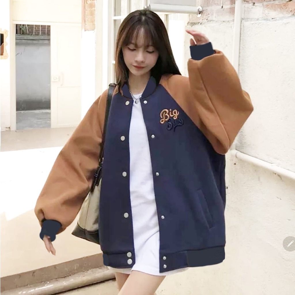 Big jaket oversize kancing