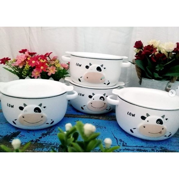 MANGKOK KERAMIK MOTIF CUTE COW SAPI MOOLOVERS PANCI MANGKOK KERAMIK MOTIF CUTE COW SAPI MOOLOVERS PANCI