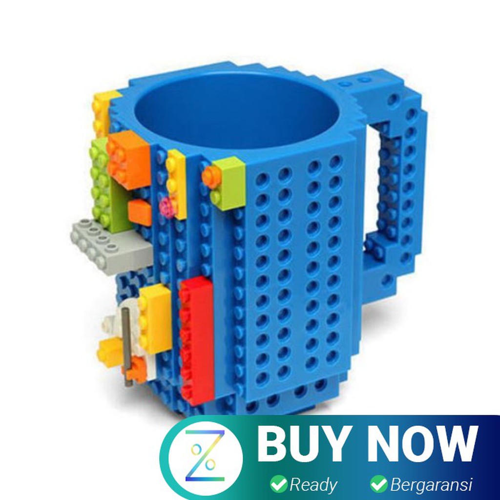 VKTECH Gelas Mug Lego Build-on Brick - 936SN - Blue