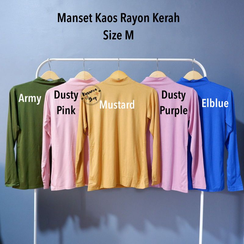 Manset Kaos Rayon Kerah ukuran M Lingkar dada 70cm