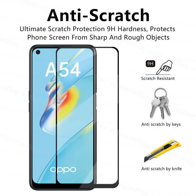 TEMPERED GLASS OPPO A54 A74 A95 A55 4G/5G ANTI GORES KACA FULL LAYAR