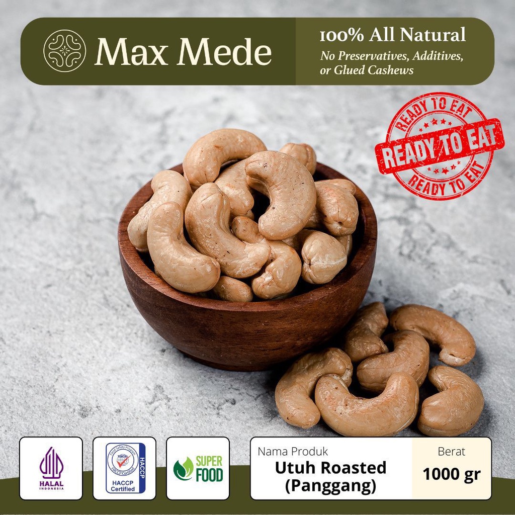 

Kacang Mete Mete Utuh Oven Roasted Panggang Matang 1000 Gr 1 Kg