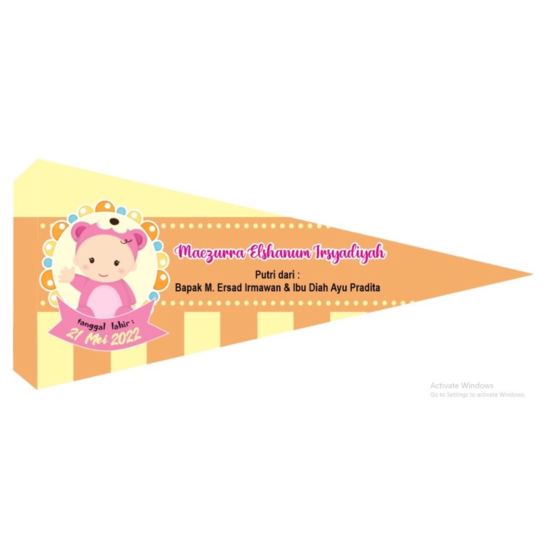 BENDERA AQIQAH SYUKURAN UNIK LUCU MURAH