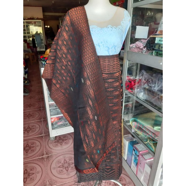 UNIK TIDAK PASARAN - SONGKET BATAK ASLI TENUN TANGAN TARUTUNG PIALA KOSONG WARNA TEMBAGA SONGKET ULU