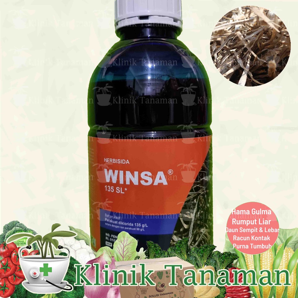 PRODUK- OBAT RUMPUT WINSA 1LTR HERBISIDA PEMBASMI ANEKA MACAM GULMA RUMPUT LIAR / TANAMAN LIAR, OBAT