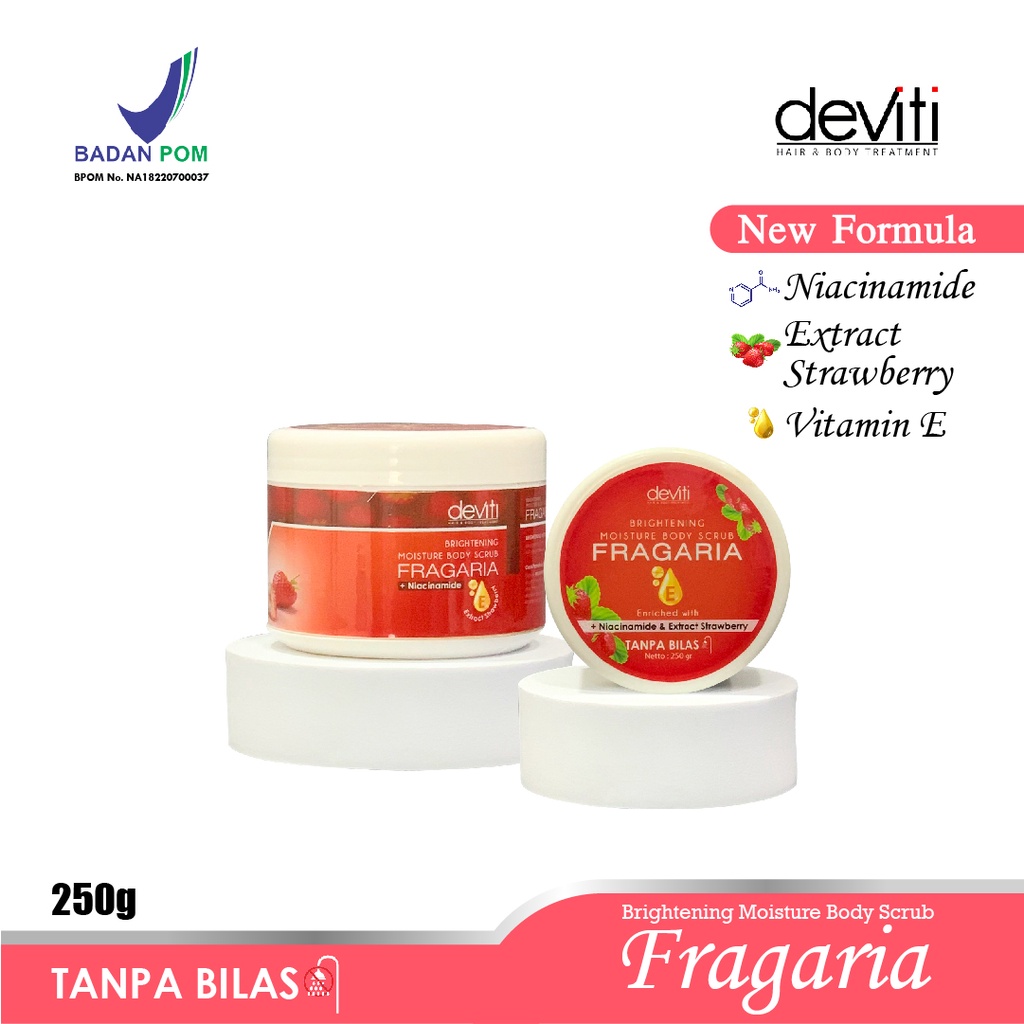 Deviti Moisture Body Scrub Fragaria 250Gr Menghaluskan Kulit