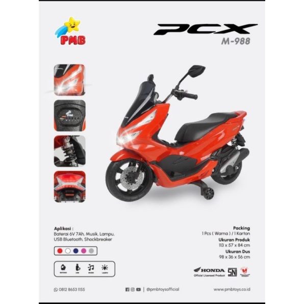 Sepeda Motor Aki Honda PCX PMB 988 Mainan Anak Motor Aki Motor Accu PCX