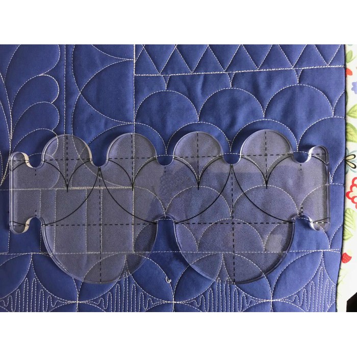 Penggaris Quilting Model Gelombang / Scallop / Half Circle (QTSKCL2)