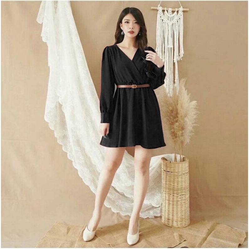 [GLFK] Dress Varla / Mini Dress Korea / Dress Korea / Dress Polos Casual / Pakaian Wanita Terbaru