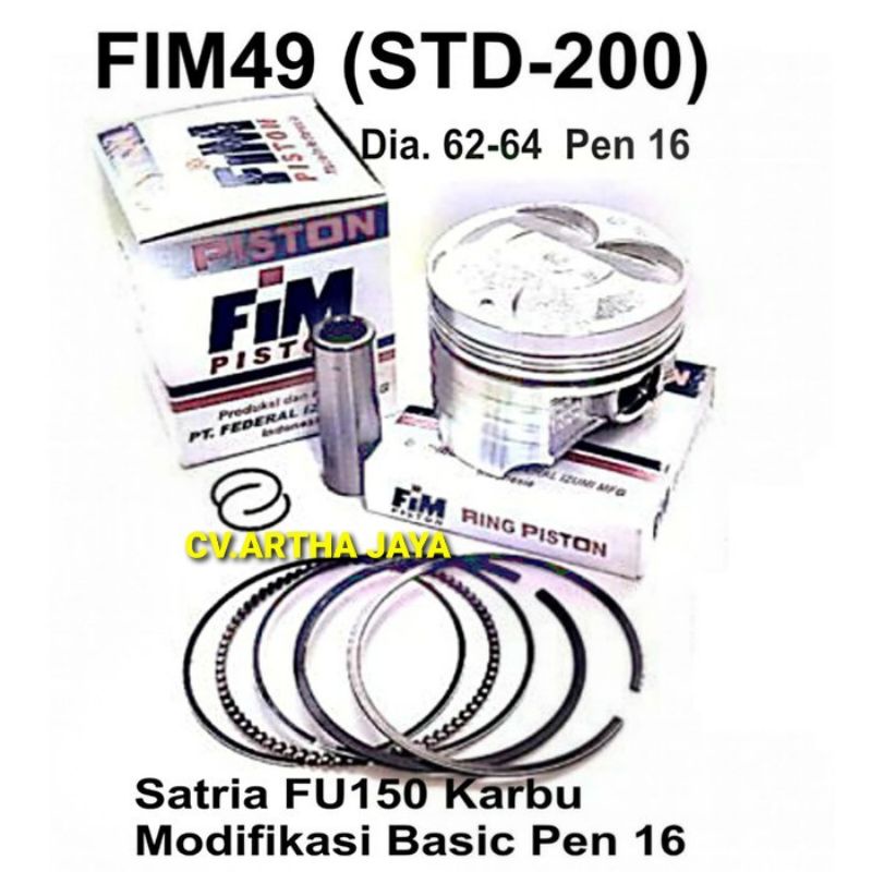 PISTON KIT FIM FIM49 SUZUKI SATRIA FU 150 / SAFU / SATRIA FU KARBU ( 62 / 62,5 / 63 / 63,5 / 64 ) ( STD / 050 / 100 / 150 / 200 ) ( PEN 16 / PIN 16 )-4