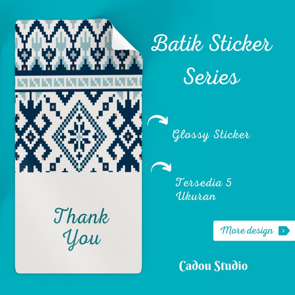

(Sticker) Sticker Seal / sticker segel Toples Parcel / Seal Jar glossy Motif Batik Ethnic Pattern [R01]